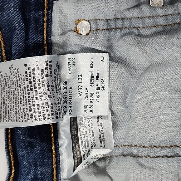 Levi's 513 Men's Slim Straight Distressed Denim Blue Jeans Size W32 L32 - Picture 7 of 14